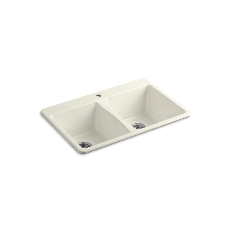 KOHLER K-5873-1-96 Deerfield 33" Top-Mount Double-Bowl Kitchen Sink In Biscuit