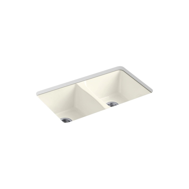 KOHLER K-5873-5U-96 Deerfield 33" Undermount Double-Bowl Kitchen Sink In Biscuit