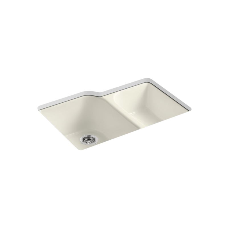 KOHLER K-5931-4U-96 Executive Chef 33" Undermount Double-Bowl Kitchen Sink In Biscuit