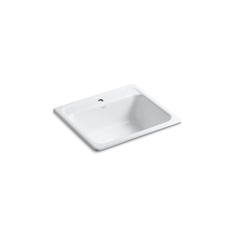 KOHLER K-5964-1-0 Mayfield 25" Top-Mount Single-Bowl Kitchen Sink In White