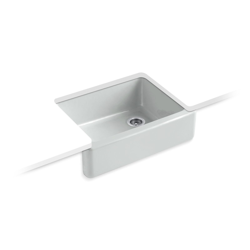 KOHLER K-6487-95 Whitehaven 29-3/4" Undermount Single-Bowl Farmhouse Kitchen Sink In Ice Grey