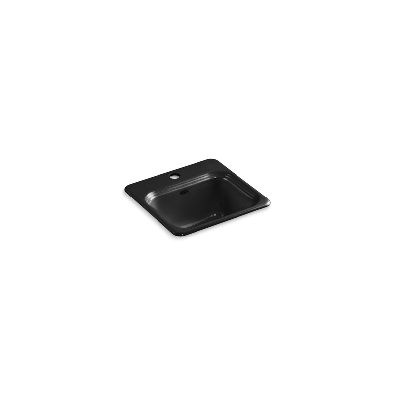 KOHLER K-6579-1-7 Northland 15" Top-Mount Single-Bowl Bar Sink In Black Black