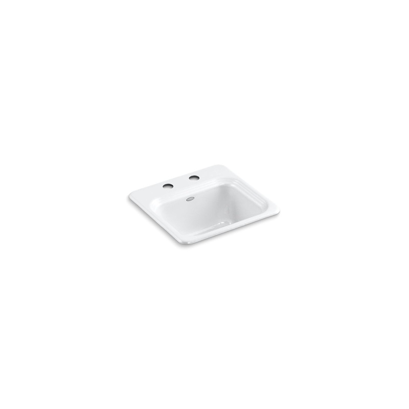 KOHLER K-6579-2-0 Northland 15" Top-Mount Single-Bowl Bar Sink In White