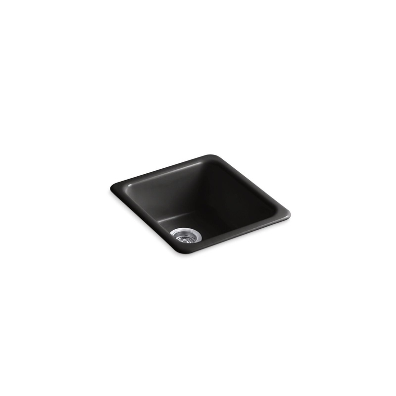 KOHLER K-6584-7 Iron/Tones 17" Top-/Undermount Single-Bowl Bar Sink In Black Black