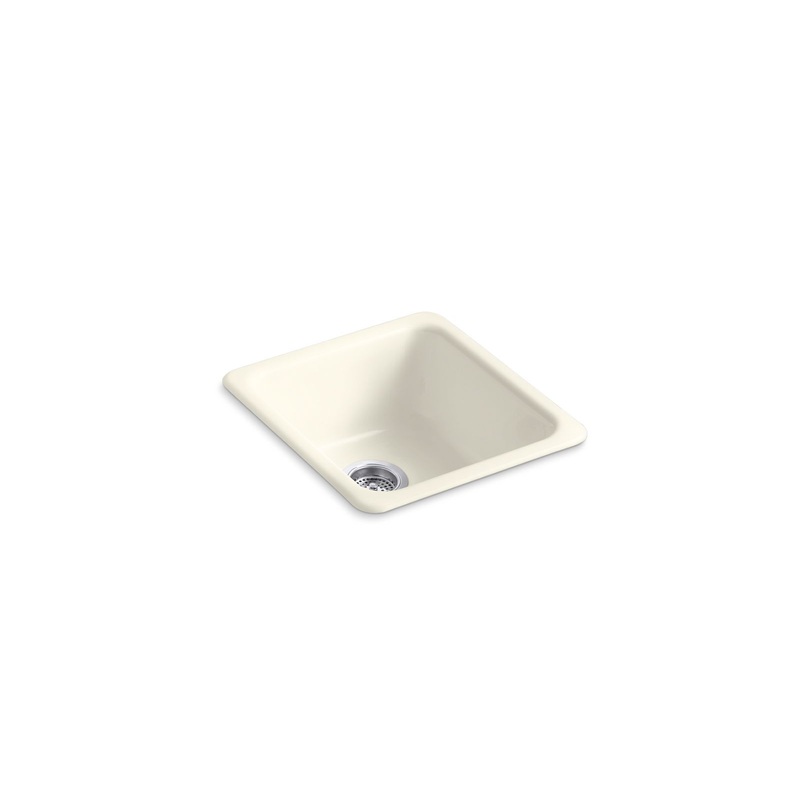 KOHLER K-6584-96 Iron/Tones 17" Top-/Undermount Single-Bowl Bar Sink In Biscuit