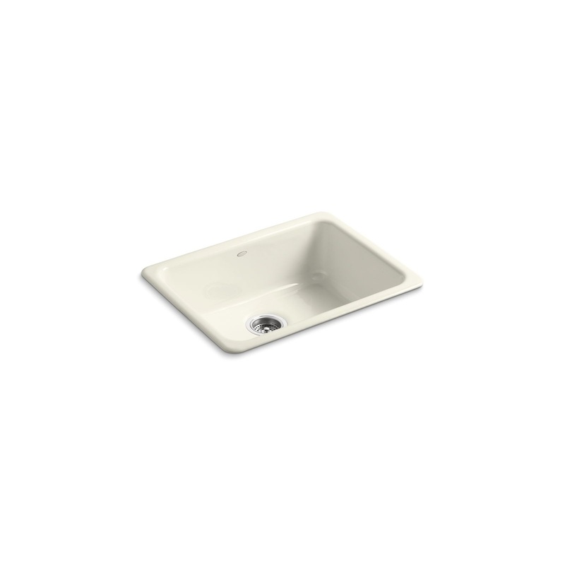 KOHLER K-6585-96 Iron/Tones 24-1/4" Top-/Undermount Single-Bowl Bar Sink In Biscuit