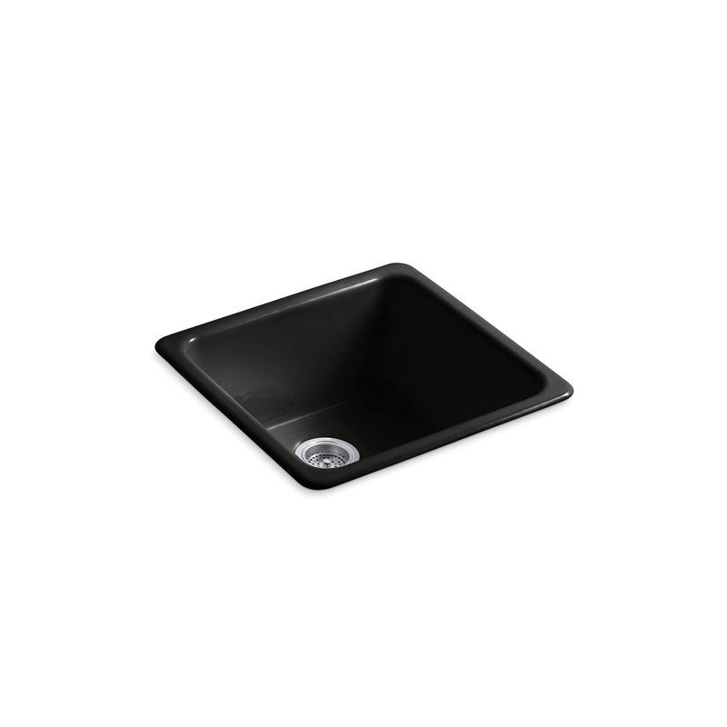 KOHLER K-6587-7 Iron/Tones 21" Top-/Undermount Single-Bowl Bar Sink In Black Black