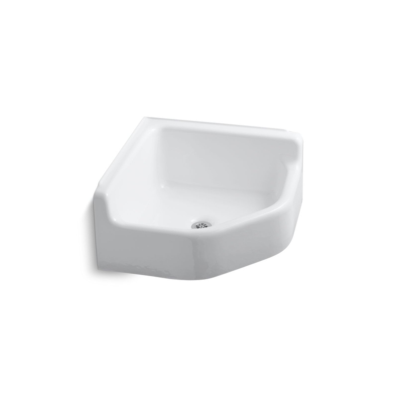 KOHLER K-6710-0 Whitby Floor-Mount Corner Service Sink In White