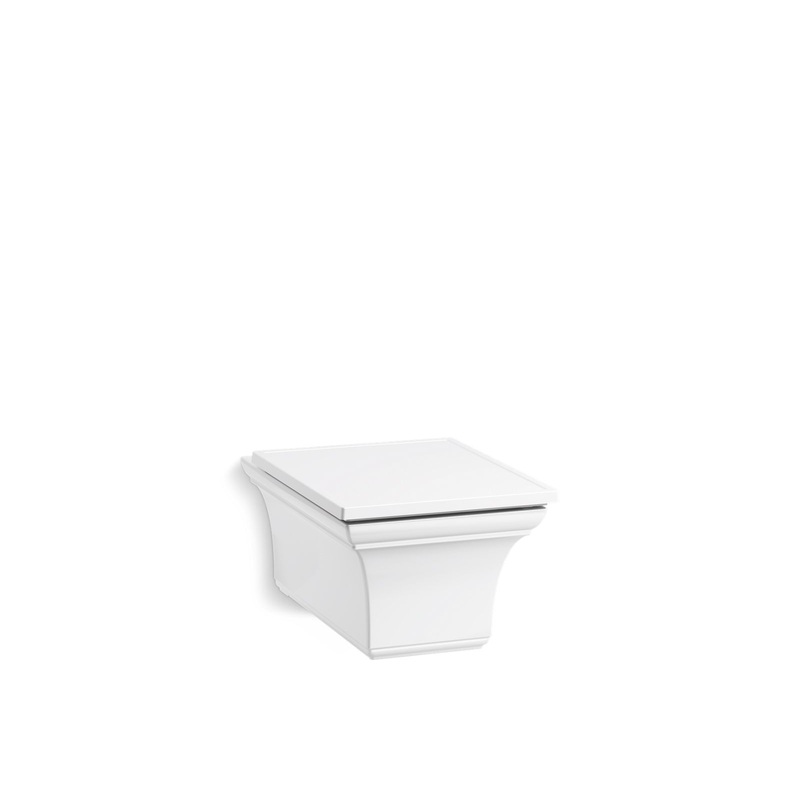 KOHLER K-6918-0 Memoirs Wall-Hung Compact Elongated Toilet, Dual-Flush In White