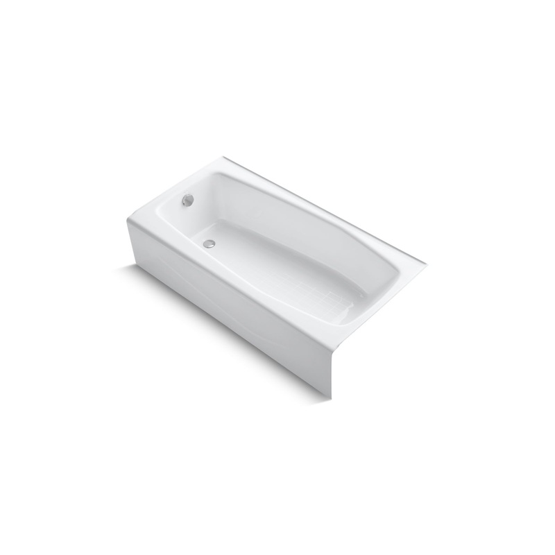KOHLER K-715-0 Villager 60" X 30-1/4" Alcove Bath, Left Drain In White