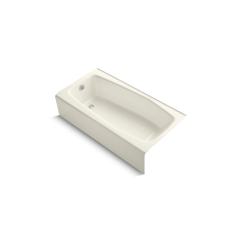 KOHLER K-715-96 Villager 60" X 30-1/4" Alcove Bath, Left Drain In Biscuit