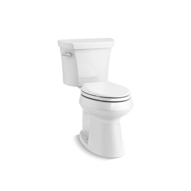 KOHLER K-76301-0 Highline Two-Piece Elongated Toilet With Concealed Trapway, 1.28 Gpf In White