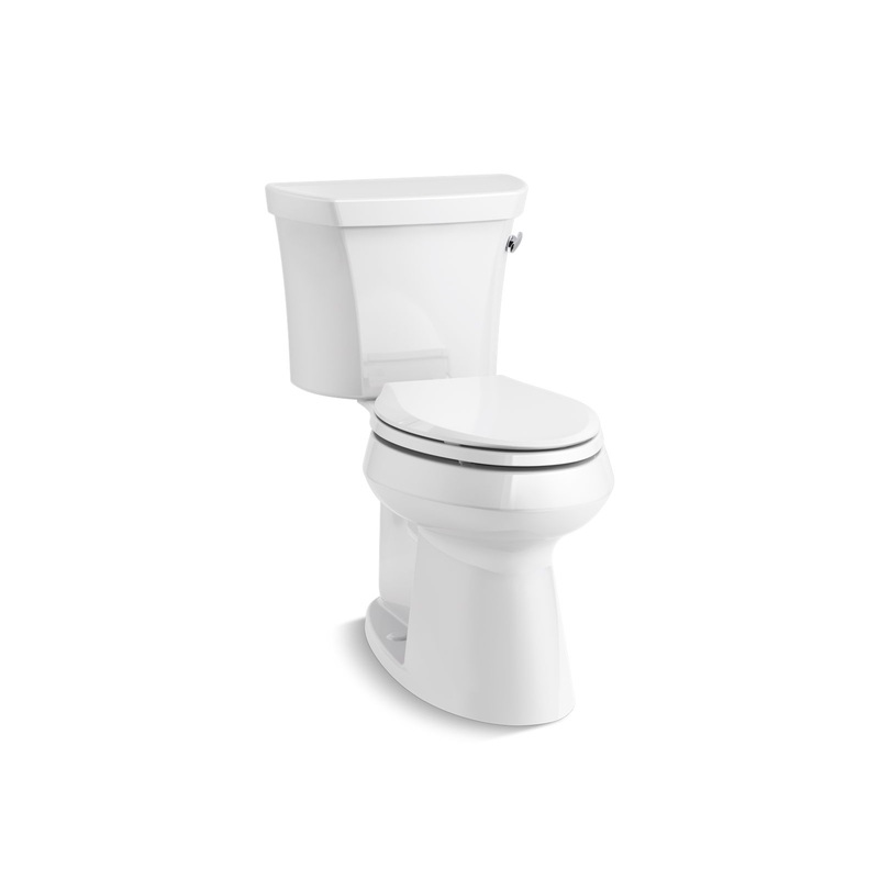 KOHLER K-76301-RA-0 Highline Two-Piece Elongated Toilet With Concealed Trapway, 1.28 Gpf In White