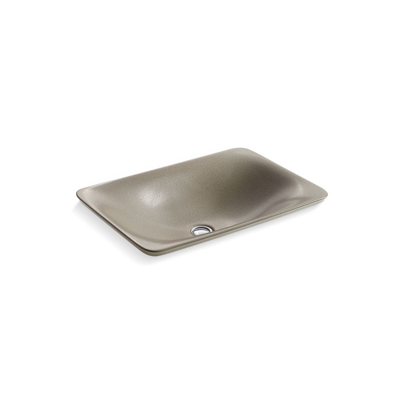 KOHLER K-77716-SSP Shagreen Carillon 21-1/4" Rectangular Drop-In Bathroom Sink, No Overflow In Oyster Pearl
