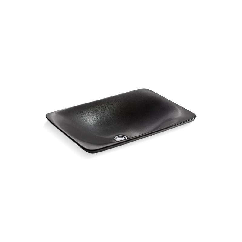 KOHLER K-77716-TB2 Shagreen Carillon 21-1/4" Rectangular Drop-In Bathroom Sink, No Overflow In Ebony Pearl