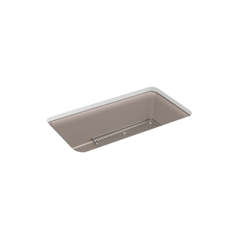 KOHLER K-8206-CM3 Cairn 33-1/2" Undermount Single-Bowl Kitchen Sink In Matte Taupe