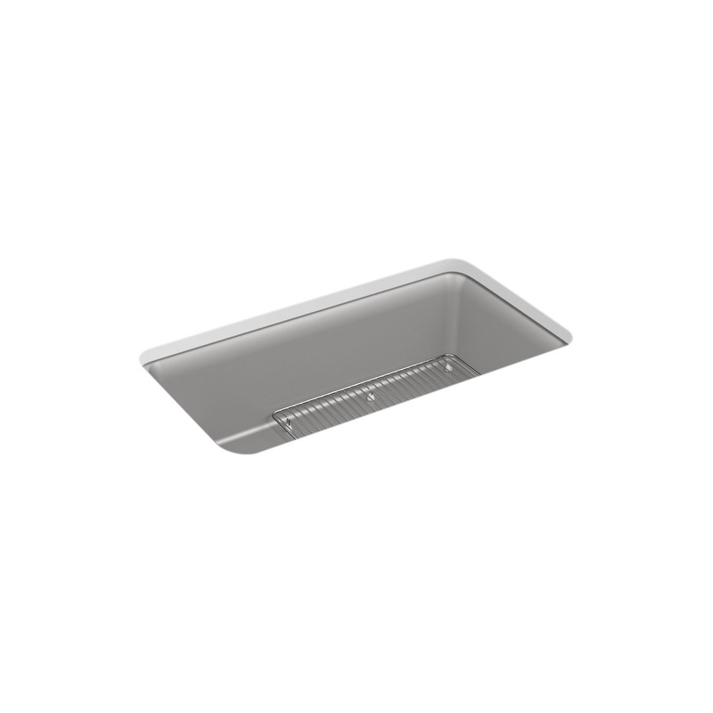 KOHLER K-8206-CM4 Cairn 33-1/2" Undermount Single-Bowl Kitchen Sink In Matte Grey