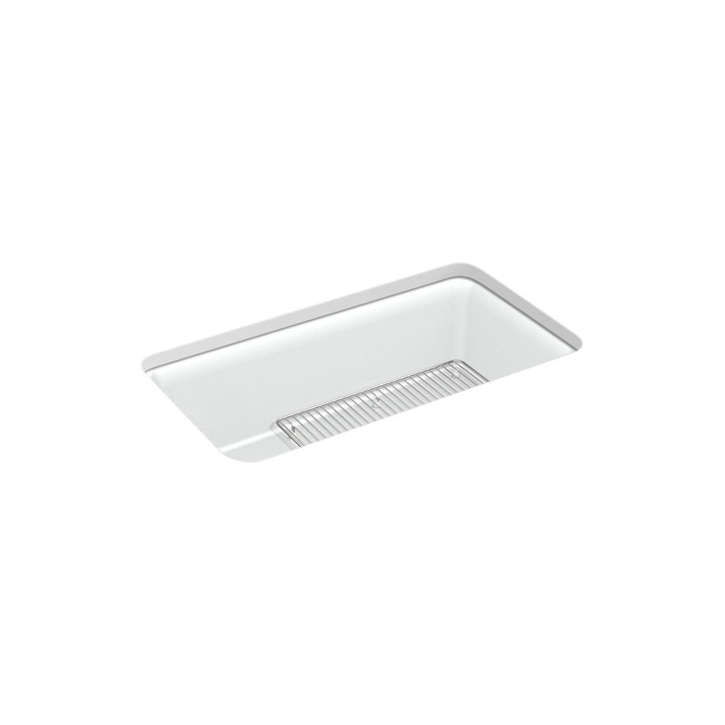 KOHLER K-8206-CM6 Cairn 33-1/2" Undermount Single-Bowl Kitchen Sink In Matte White