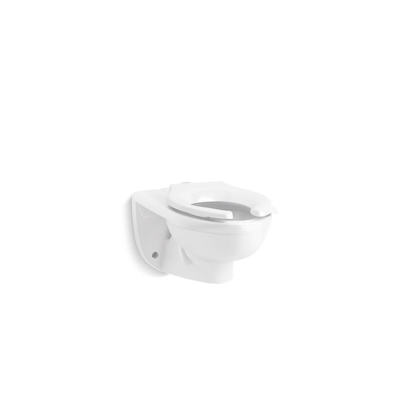 KOHLER K-84325-0 Kingston Ultra Wall-Mount Top Spud Flushometer Bowl In White