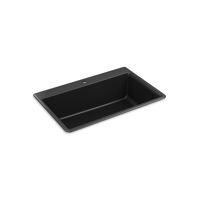KOHLER K-8437-1-CM1 Kennon 33" Top-/Undermount Single-Bowl Kitchen Sink In Matte Black