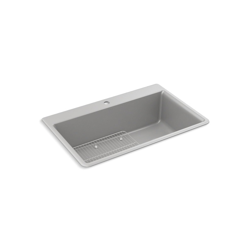 KOHLER K-8437-1-CM4 Kennon 33" Top-/Undermount Single-Bowl Kitchen Sink In Matte Grey