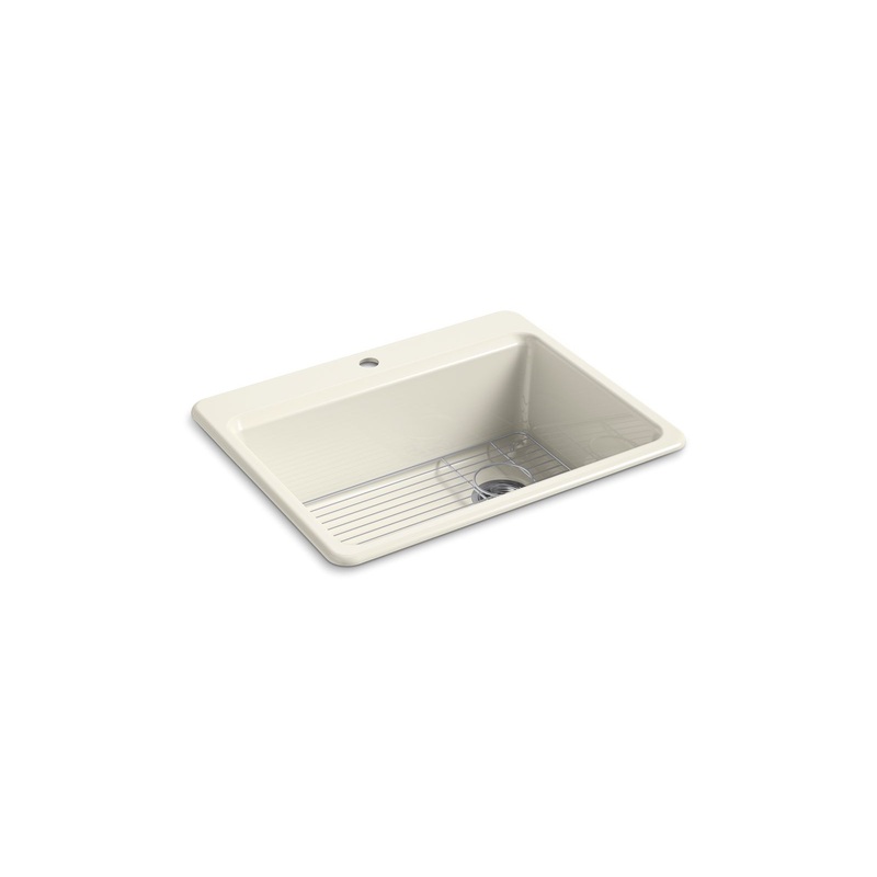 KOHLER K-8668-1A1-96 Riverby 27" Top-Mount Single-Bowl Kitchen Sink In Biscuit