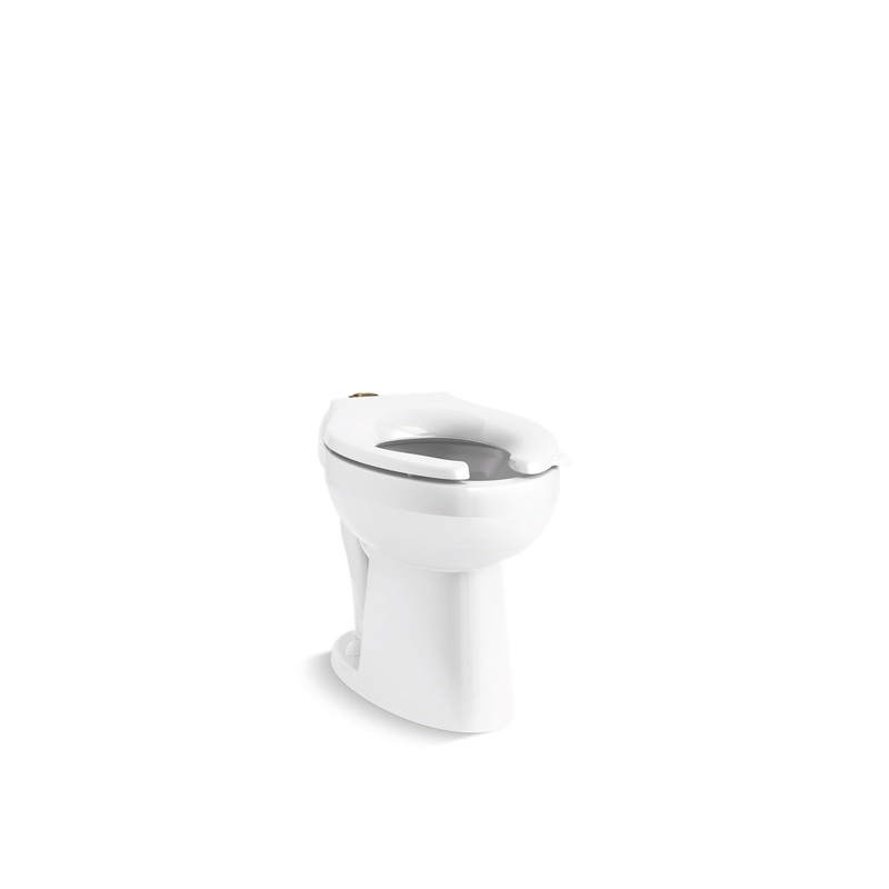 KOHLER K-96057-B-0 Highcliff Ultra Floor-Mount Top Spud Flushometer Bowl In White