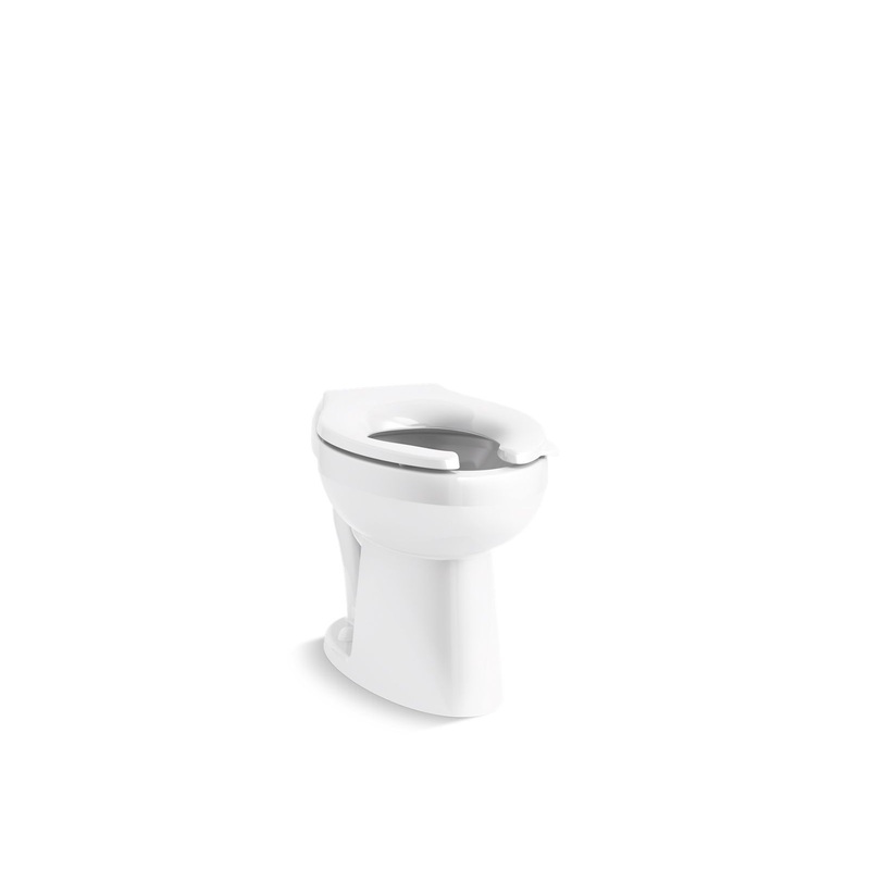 KOHLER K-96058-SS-0 Highcliff Ultra Rear Spud Antimicrobial Flushometer Bowl In White
