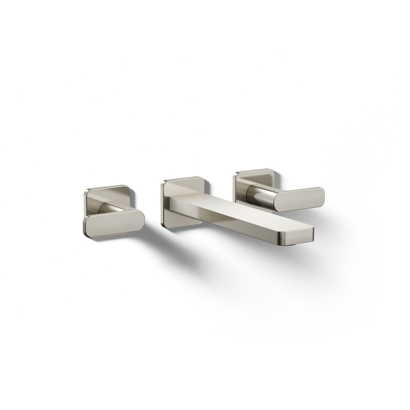 KOHLER K-T27120-4-SN Parallel Wall-Mount Bathroom Sink Faucet Trim, 1.2 Gpm In Vibrant Polished Nickel