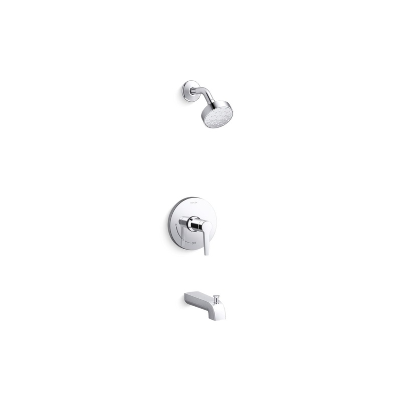 KOHLER K-TS97074-4Y-CP Pitch Rite-Temp Bath And Shower Trim Kit, 2.5 Gpm In Polished Chrome