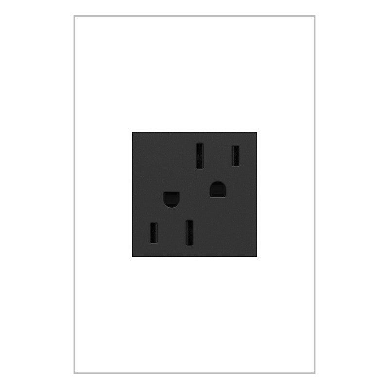 LEGRAND ARTR152G4 ADORNE  15A Dual Tamper-Resistant Outlet, Graphite