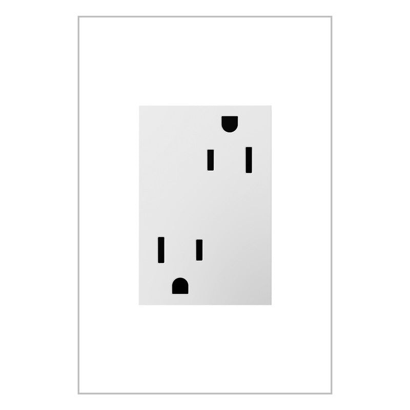 LEGRAND ARTR153W4 ADORNE  15A Dual Tamper-Resistant Plus-Size Outlet, White
