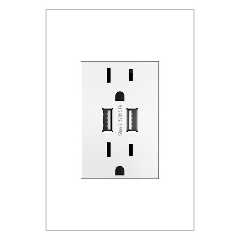 LEGRAND ARTRUSB153W4 ADORNE  Dual-USB Outlet , White