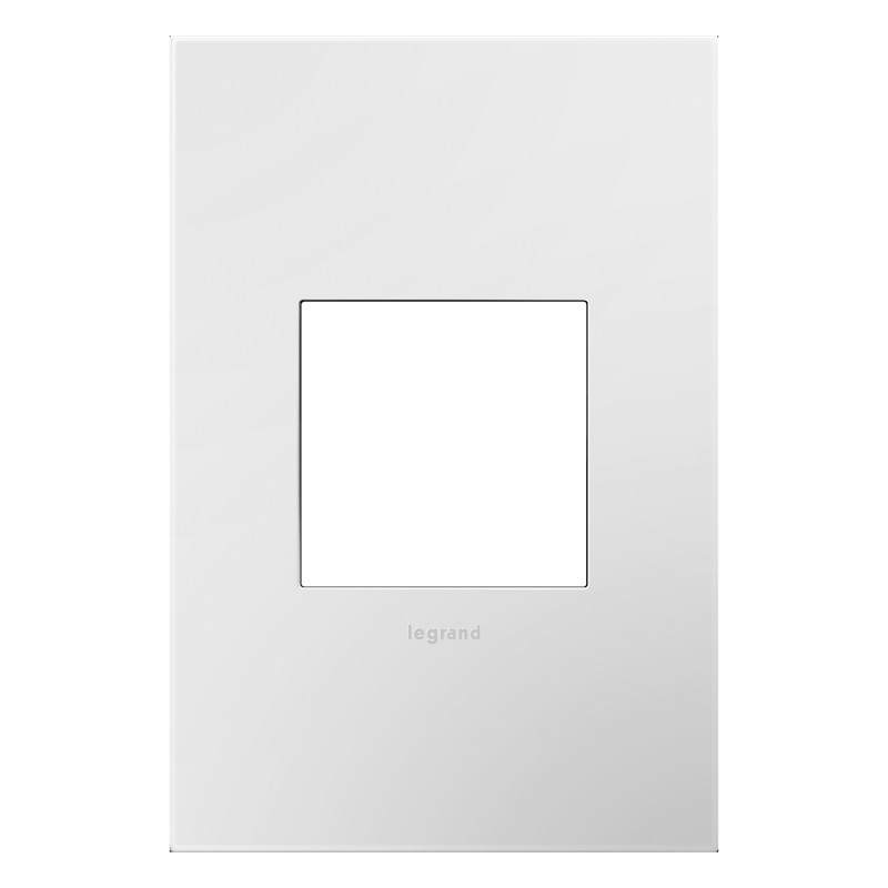 LEGRAND AWP1G2WH6 ADORNE  Gloss White One-Gang Screwless Wall Plate with Microban