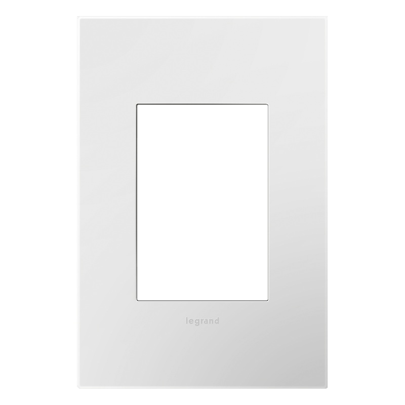 LEGRAND AWP1G3WH4 ADORNE  Gloss White One-Gang-Plus Screwless Wall Plate with Microban