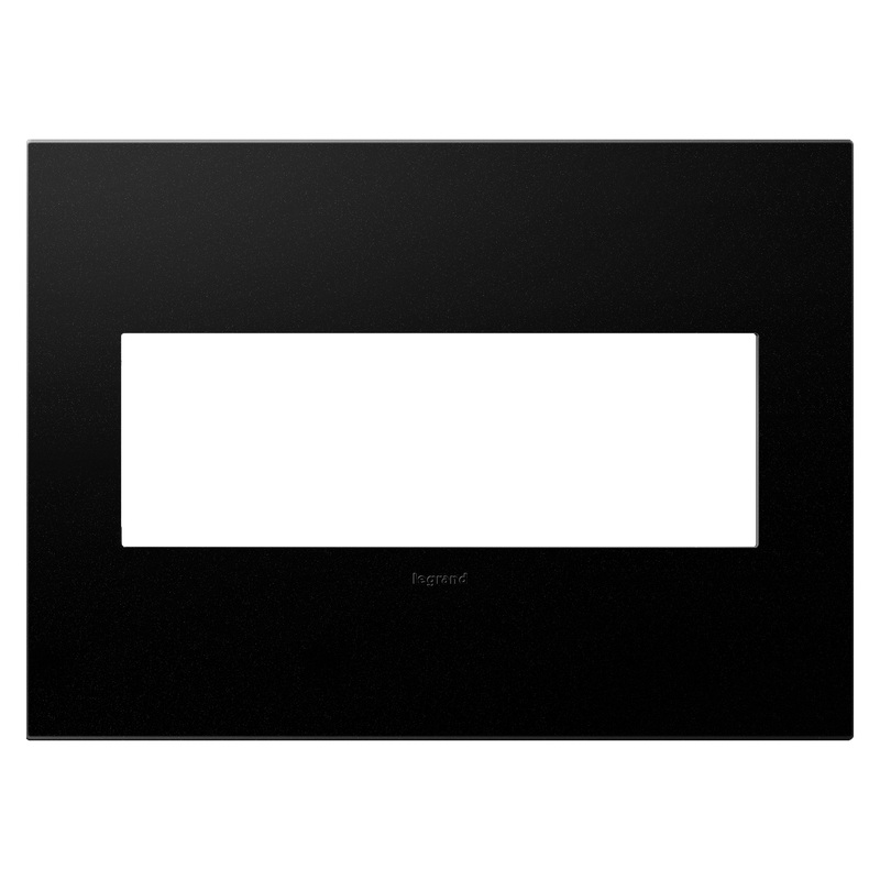 LEGRAND AWP3GGR4 ADORNE  Graphite Three-Gang Screwless Wall Plate with Microban