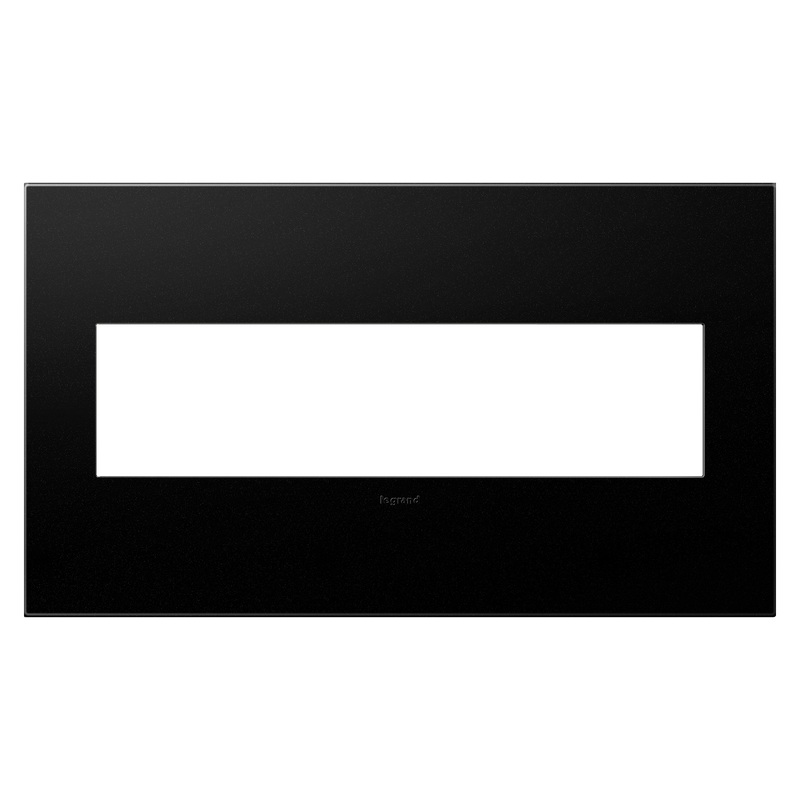 LEGRAND AWP4GGR4 ADORNE  Graphite Four-Gang Screwless Wall Plate with Microban