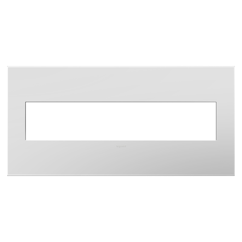 LEGRAND AWP5GWH1 ADORNE  Gloss White Five-Gang Screwless Wall Plate with Microban