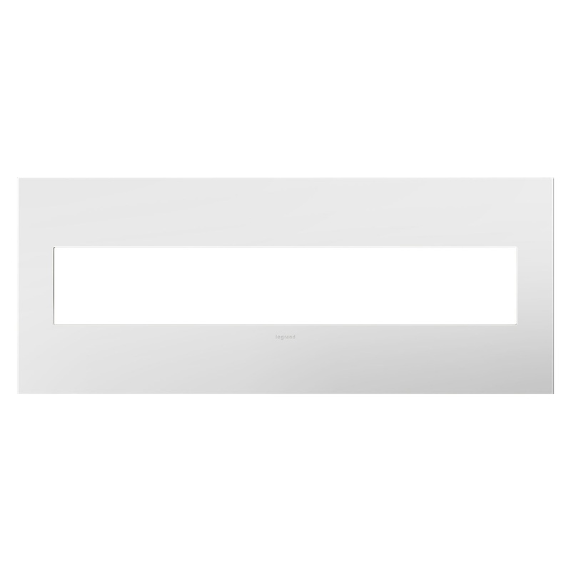 LEGRAND AWP6GWH1 ADORNE  Gloss White Six-Gang Screwless Wall Plate with Microban