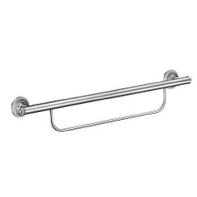 MOEN LR2350DCH Grab Bar  24" Grab Bar With Towel Bar In Chrome