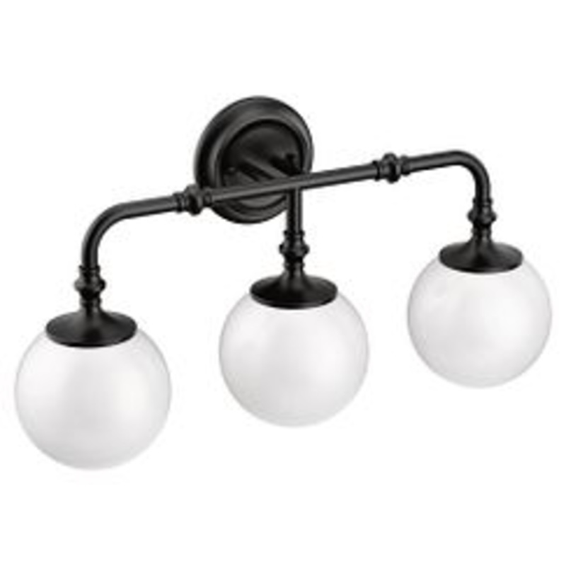 MOEN YB0563BL Colinet  Three Globe Bath Light In Matte Black
