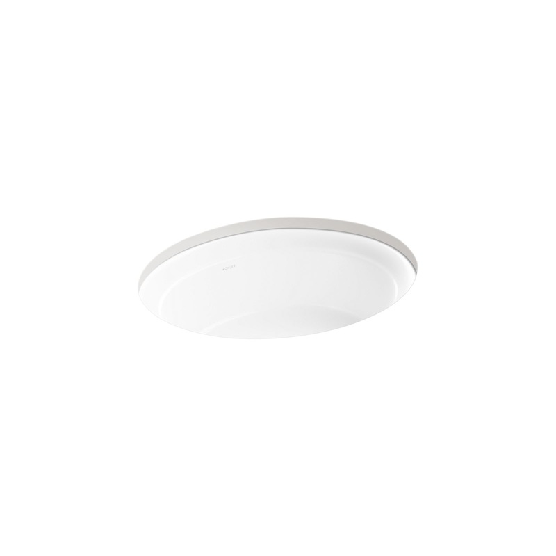 KOHLER K-21782-0 Artifacts 21-1/4" Oval Undermount Bathroom Sink In White
