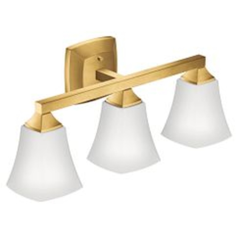 MOEN YB5163BG Voss  Three Globe Bath Light In Brushed Gold