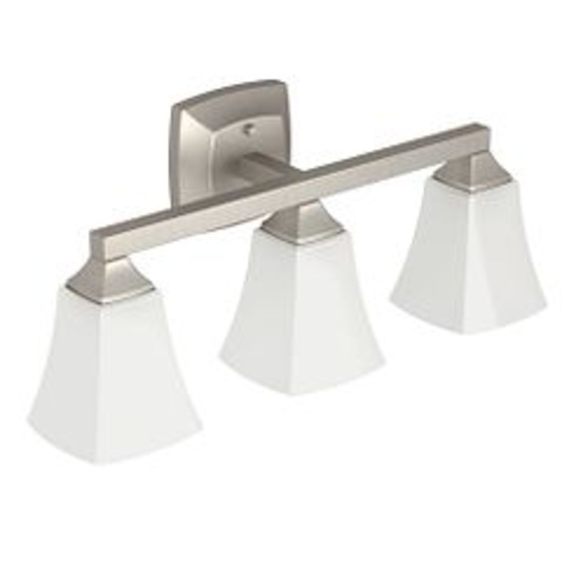 MOEN YB5163BN Voss  Three Globe Bath Light In Brushed Nickel