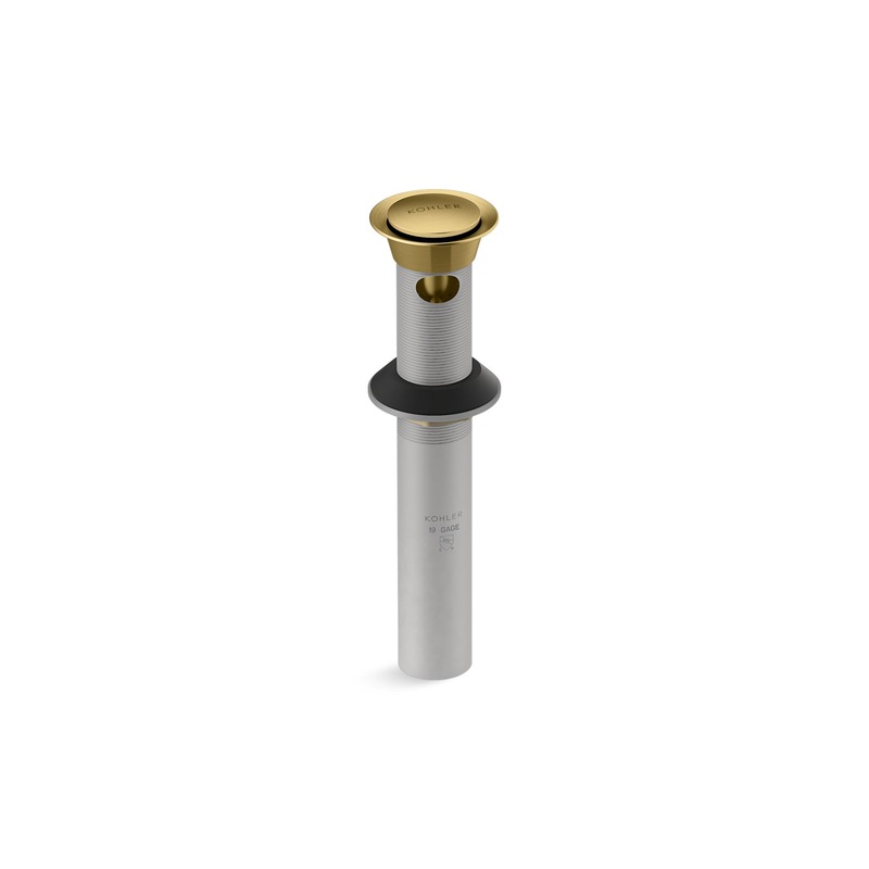 KOHLER K-25322-2MB Clicker Drain With Overflow In Vibrant Brushed Moderne Brass