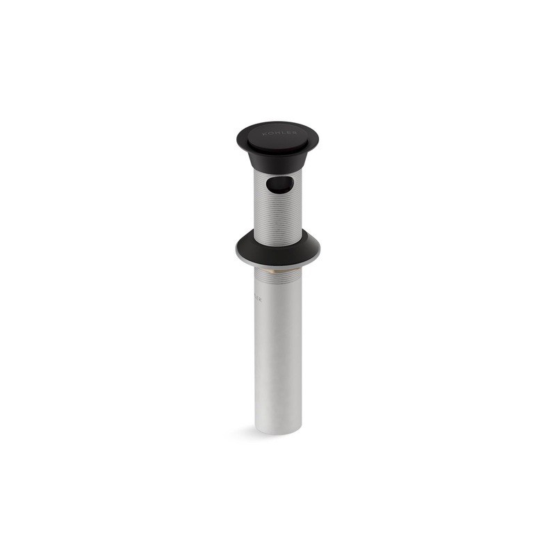 KOHLER K-25322-BL Clicker Drain With Overflow In Matte Black