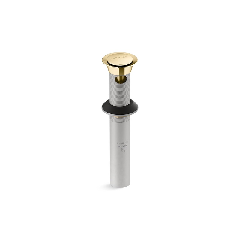 KOHLER K-25322-PB Clicker Drain With Overflow In Vibrant Polished Brass