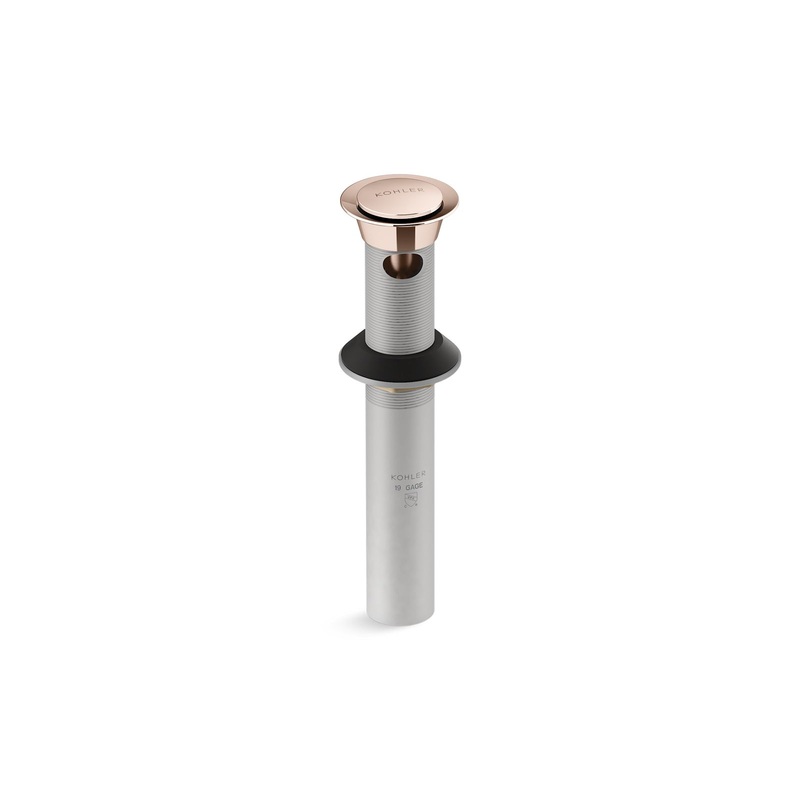 KOHLER K-25322-RGD Clicker Drain With Overflow In Vibrant Rose Gold