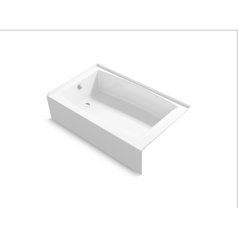KOHLER K-26107-LA-0 Entity 60" X 36" Alcove Bath With Left Drain In White