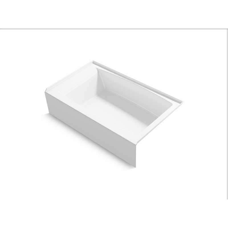 KOHLER K-26107-RA-0 Entity 60" X 36" Alcove Bath With Right Drain In White
